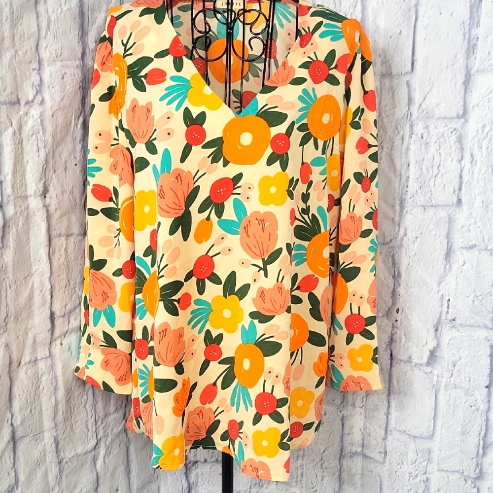 JODIFL Orange and Yellow Blouse Vibrant and Stylish